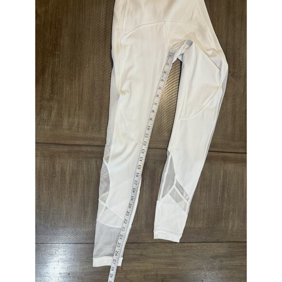 Lululemon Leggings White Clear the Court Tight 28" Size 4 Mesh Vented Logo Pant - Picture 8 of 16